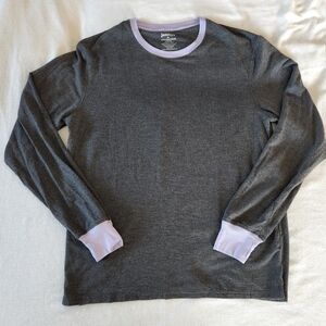 Jambys JamTee Long Sleeve Medium Charcoal Gray Lavender Cooling Soft Modal
